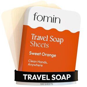 FOMIN - Antibacterial Paper Soap Sheets for Traveling - 100 Orange